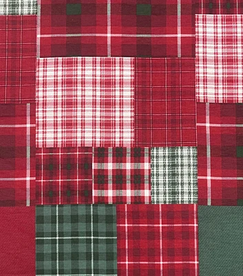 Red & Green Plaid Patchwork Super Snuggle Christmas Flannel Fabric