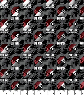 NBA Portland Trail Blazers Camo Cotton Fabric