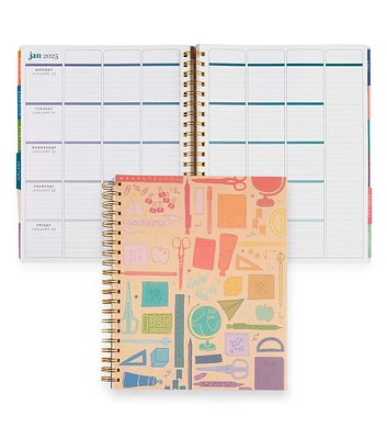 11" x 9" School Supplies Dated Teacher Lesson Planner