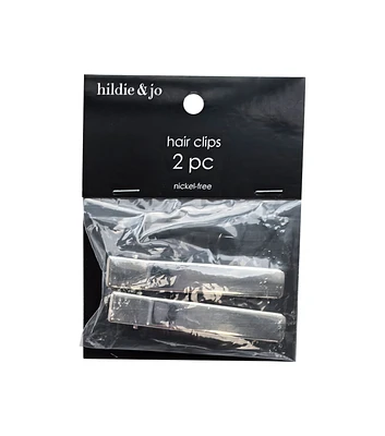 2" Silver Hair Clips 2pk by hildie & jo