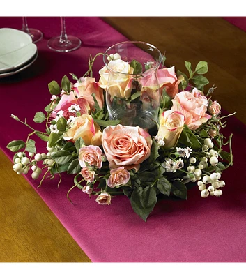 Nearly Natural Silk Rose Candelabrum Arrangement