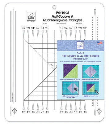 Perfect Half Square & Quarter Square Triangles Ruler 10-1/2"X12-1/2"