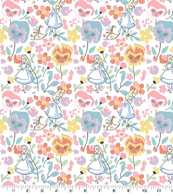 Disney Alice In Wonderland Spring Floral Cotton Fabric