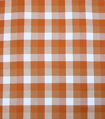 Orange & Ivory Buffalo Check Brushed Cotton Fabric