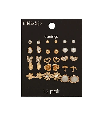 15 Pair Rose Sparrow Bee Stud Earrings by hildie & jo