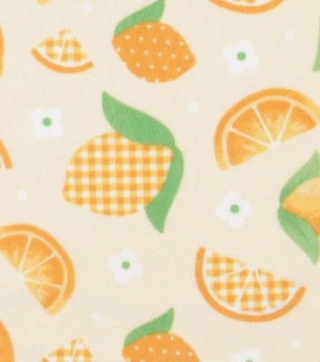 Lemons on Cream Anti Pill Plush Fleece Fabric