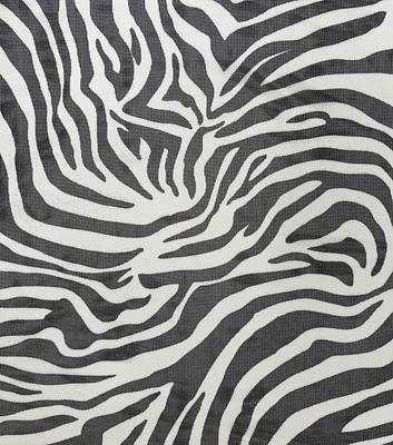 Black & Cream Zebra Print Mesh Fabric