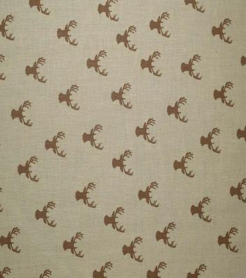 In the Wild Stag Heads on Brown Cotton Fabric by Quilter's Showcase