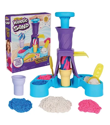 Kinetic Sand Summer Soft Serve Station Sand Castle Kit 6pc