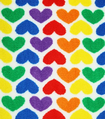 Pride Hearts Sherpa Fabric