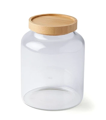 6" Glass Jar With Wood Lid by Park Lane