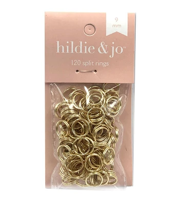 9mm Gold Split Rings 120pk by hildie & jo