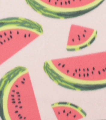 Bold Summer Watermelon Slices on Pink Blizzard Fleece Fabric