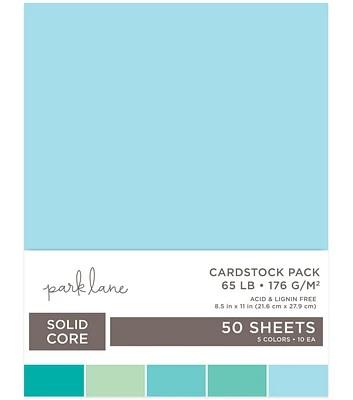 50 Sheet 8.5" x 11" Mint Assorted Cardstock Paper Pack by Park Lane