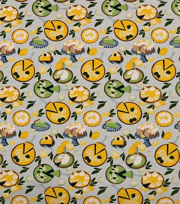 Lemon & Key Lime Pie On Gray Super Snuggle Flannel Fabric