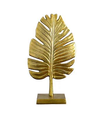 Nearly Natural 15.5" Summer Gold Leaf Sculpture Decorative Accent Sculpture