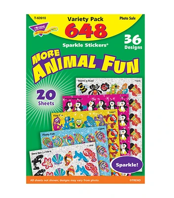 TREND 648pc Animal Fun Sparkle Stickers Variety Pack