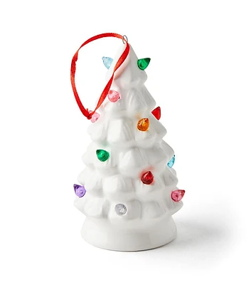 5" Christmas LED White Tree Vintage Ceramic Ornament by Place & Time