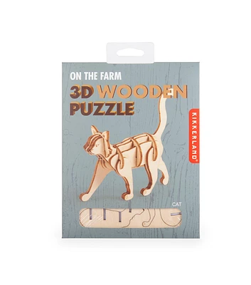 Kikkerland Cat 3D Wooden Puzzle