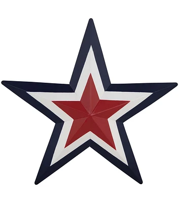 Northlight 15" Patriotic Blue & Red Metal Star Wall Decoration