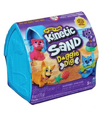 Kinetic Sand Summer Doggie Dig Mini Sand Castle Kit 6pc