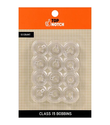 12pk Transparent Class Sewing Bobbins by Top Notch