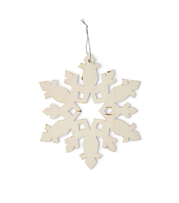 5" Christmas Unfinished Wood Cute Snowflake Ornament by Place & Time