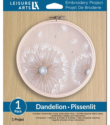 Leisure Arts 6" Dandelion Embroidery Kit