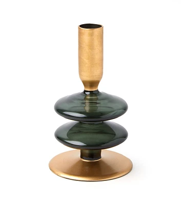 6" Christmas Green & Gold Candleholder by Place & Time