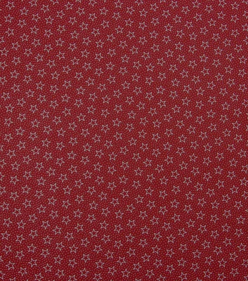 Stars & Dots on Lipstick Red Quilt Cotton Fabric by Quilter's Showcase