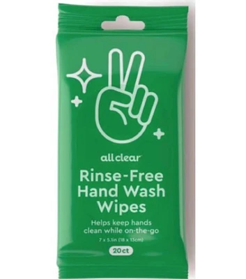 Antibacterial Rinse Free Hand Wash Wipes