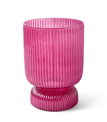 8" Purple Ribbed Glass Vase by Place & Time
