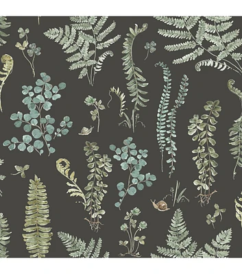 RoomMates 18" x 18' Forest Fern Study Peel & Stick Wallpaper