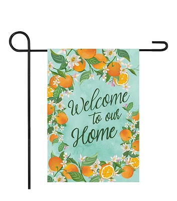 Northlight 12.5" x 18" Welcome to Our Home Oranges Outdoor Garden Flag