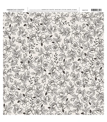 American Crafts Line Art Flowers Single Sheet