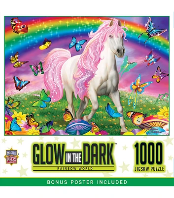 MasterPieces 19" x 27" Glow in the Dark Rainbow World Puzzle 1000pc