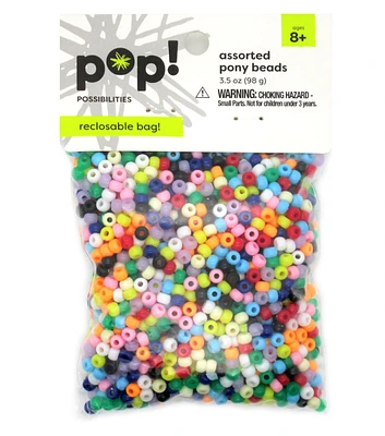 5mm Multi Colored Pony Beads by POP!