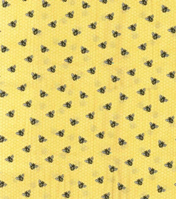 Yellow Bees On Honeycomb Cotton Fabric by Keepsake Calico