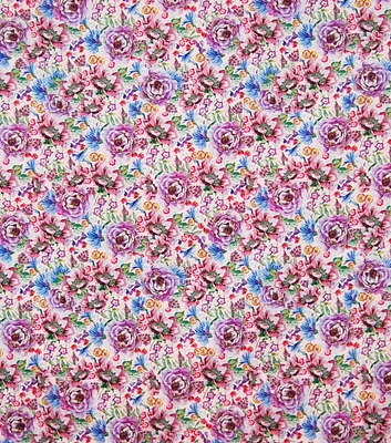 Pink Floral Garden Cotton Fabric by Keepsake Calico