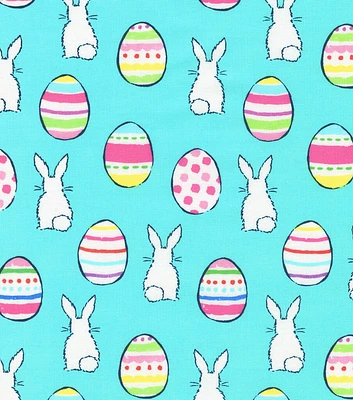 Robert Kaufman Bunny Tails And Easter Eggs Easter Cotton Fabric