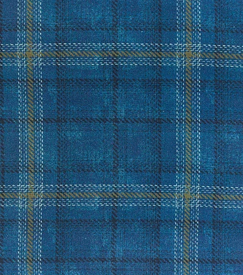 Indigo Plaid Cotton Canvas Fabric