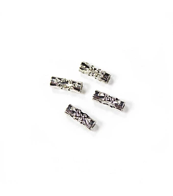 4pk Silver Metal Filigree Crimp Tubes by hildie & jo