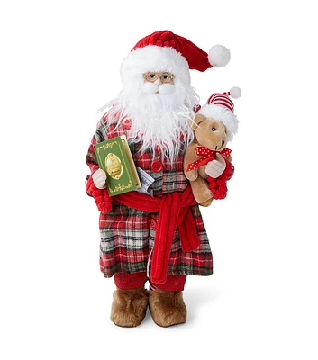 18" Christmas Pajamas Santa With Teddy Bear by Place & Time