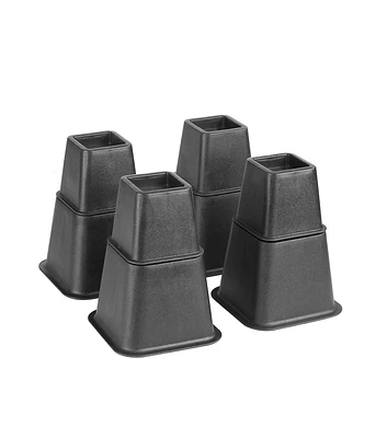 Simplify 8" Black Adjustable Bed Risers 8pk