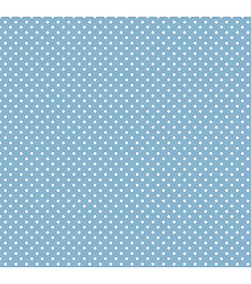 Stitch & Sparkle Dots on Powder Blue Cotton Fabric