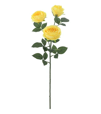 28" Yellow Cabbage Rose Stem by Bloom Room