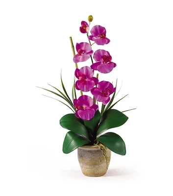 Nearly Natural 21" Dark Purple Silk Orchid Flower Arrangement