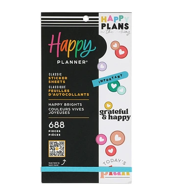 688pc Happy Brights Happy Planner Stickers