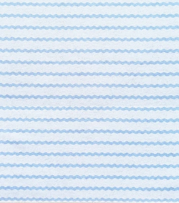 Blue & White Zig Zag Stripe Nursery Flannel Fabric