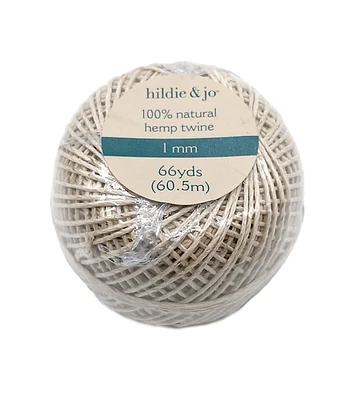 1mm x 66yds Natural Hemp Twine by hildie & jo